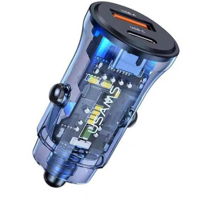 Автомобильное 3/Y/USAMS 30 W Transparent Mini Car Charger